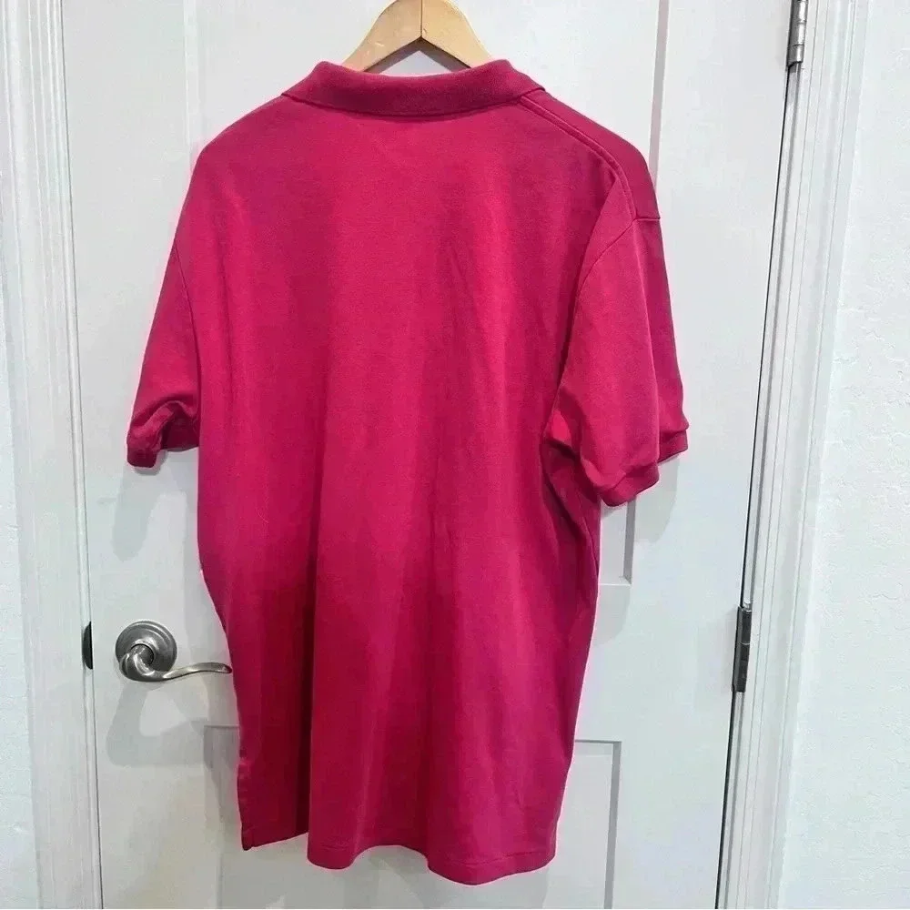 Ralph Lauren Polo Vintage Salmon Pink Polo Shirt Men L Green Logo
